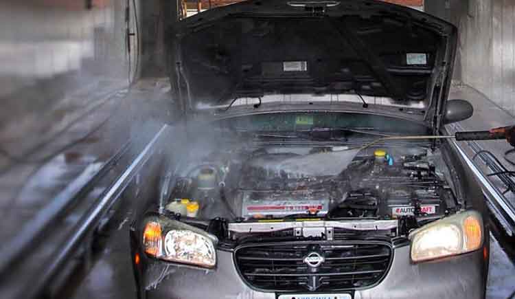 wash your car engine