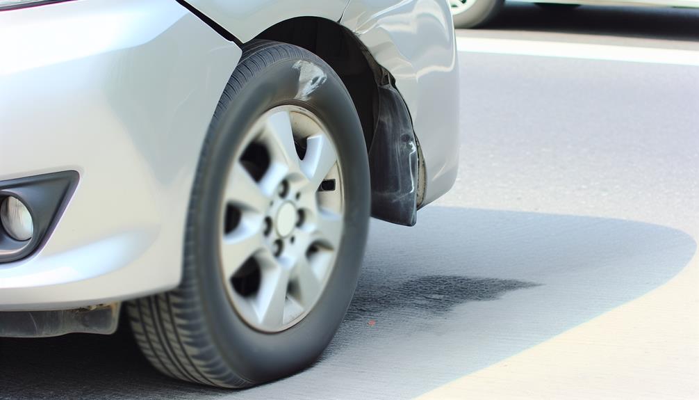 damaged wheel from collision